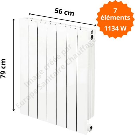 Radiateur aluminium vertical H.79 x 56 cm VIP 700 Deville 1134 W