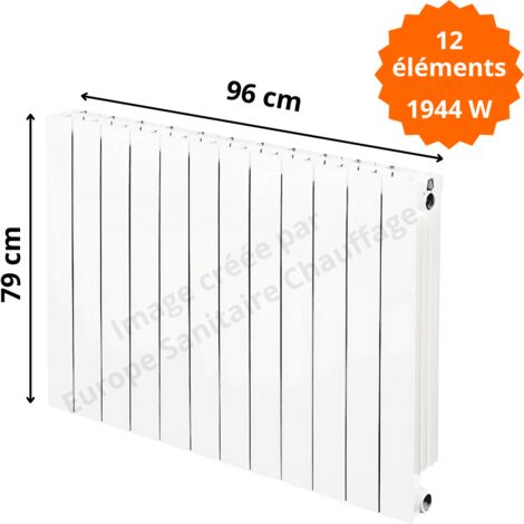 Radiateur aluminium horizontal H.79 x 96 cm VIP 700 Deville 1944 W