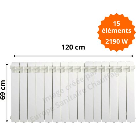 Radiateur aluminium horizontal H.69 x 120 cm VOX 600 Deville 2190 W (1/5)