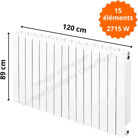Radiateur aluminium horizontal H.89 x 120 cm VIP 800 Deville 2715 W (1/5)