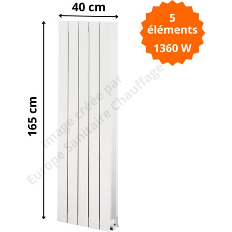 Radiateur aluminium H.165 x 40 cm Oscar 1600 Deville 1360 W (1/5)