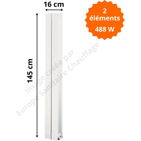 Radiateur aluminium H.145 x 16 cm Oscar 1400 Deville 488 W