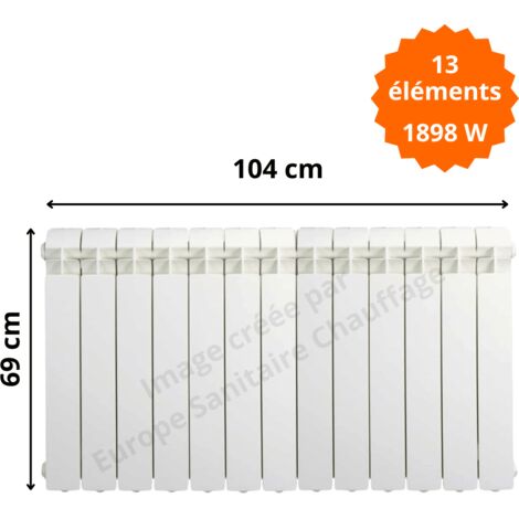 Radiateur aluminium horizontal H.69 x 104 cm VOX 600 Deville 1898 W (1/5)