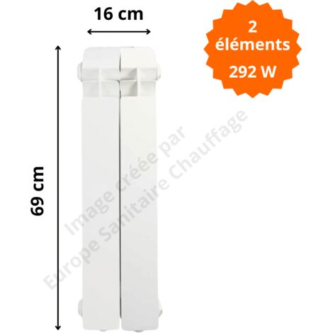 Radiateur aluminium vertical H.69 x 16 cm VOX 600 Deville 292 W (1/5)