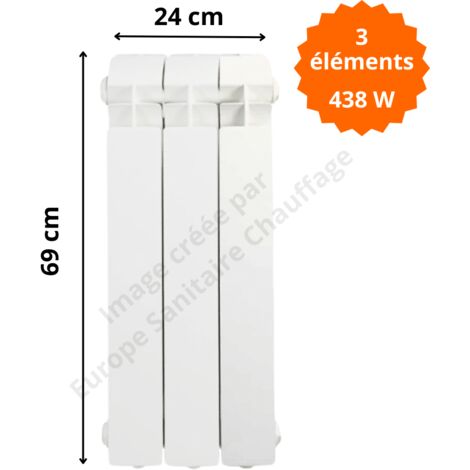 Radiateur aluminium vertical H.69 x 24 cm VOX 600 Deville 438 W (1/5)