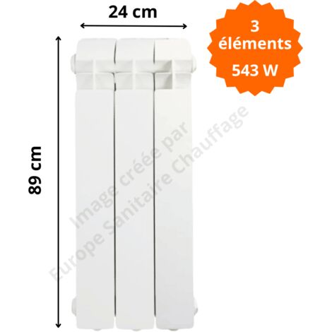 Radiateur aluminium vertical H.89 x 24 cm VOX 800 Deville 543 W