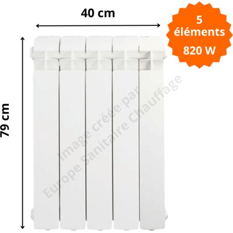Radiateur aluminium vertical H.79 x 40 cm VOX 700 Deville 820 W (1/5)