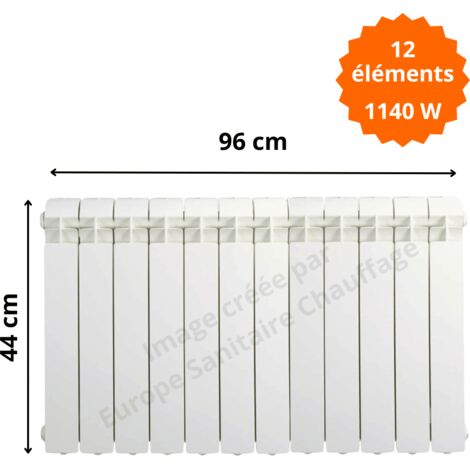 Radiateur aluminium horizontal H.44 x 96 cm VOX 350 Deville 1140 W (1/5)
