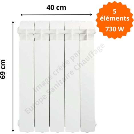 Radiateur aluminium vertical H.69 x 40 cm VOX 600 Deville 730 W