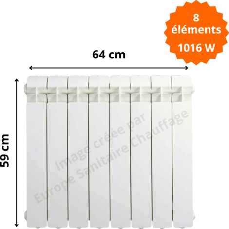 Radiateur aluminium horizontal H.59 x 64 cm VOX 500 Deville 1016 W (1/5)