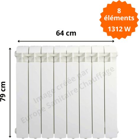 Radiateur aluminium vertical H.79 x 64 cm VOX 700 Deville 1312 W (1/5)