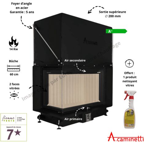 Foyer bois Quattro 90L A.Caminetti