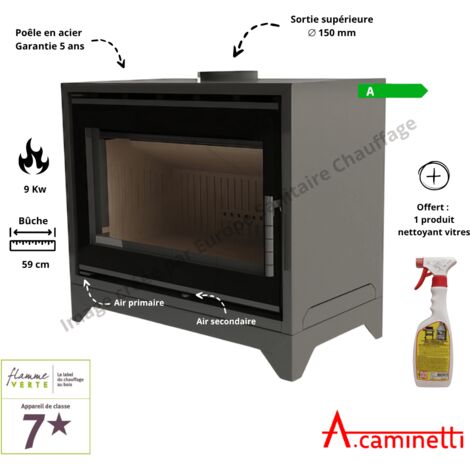 Poêle à bois Panorama 75 Slim A.Caminetti (1/2)