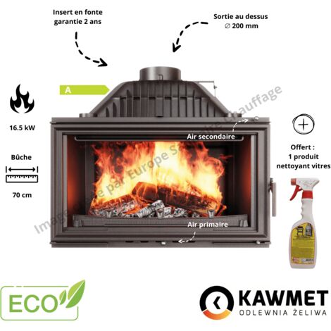 Insert à bois fonte W15 16,3 KW ECO WR KAWMET