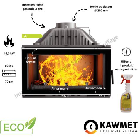 Insert à bois fonte W16 16,3 KW ECO KAWMET