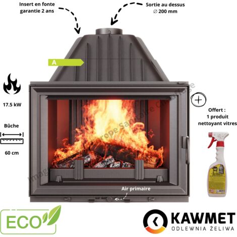 Insert à bois en fonte 17.5 kW W8 ECO KAWMET