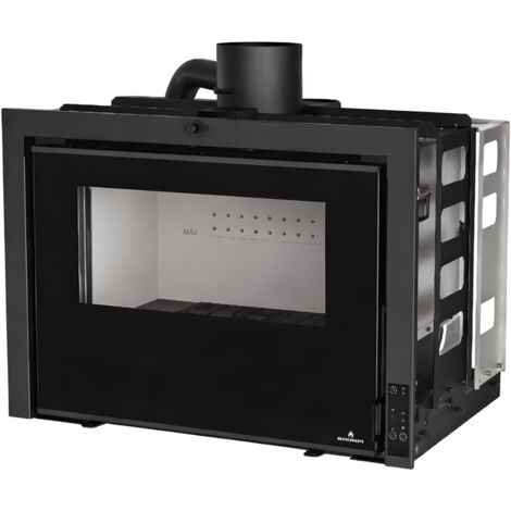 Bronpi – Insert cheminée mixte bois et granulés – Puissance bois 11 kW pour 275 m³ – Système de bascule automatique – Rendement jusqu'à 91%