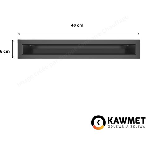 Grille de ventilation 6x40 cm – Acier noir pour diffusion homogène – Montage horizontal ou vertical – Design moderne Loft