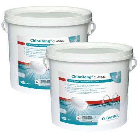 Pack Chlorilong Classic 5 kg - Galets de chlore Bayrol Quantité Pack de 2 (1/2)