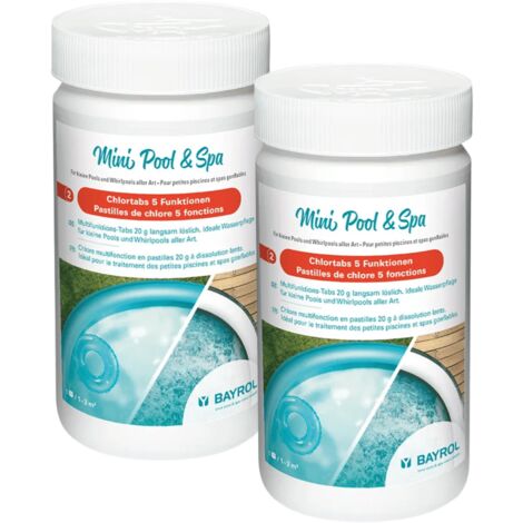 Pack de 2 Chlore 5 fonctions Mini Pool & Spa 1kg pour piscine hors-sol BAYROL