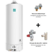 Styx – Pack accumulateur gaz 155 L – Groupe de sécurité vertical 3/4" – Siphon conforme norme NF – Raccords diélectriques 3/4"