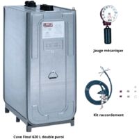 Kit cuve fioul 620 L double paroi DWT + Kit aspiration ROTH + Jauge