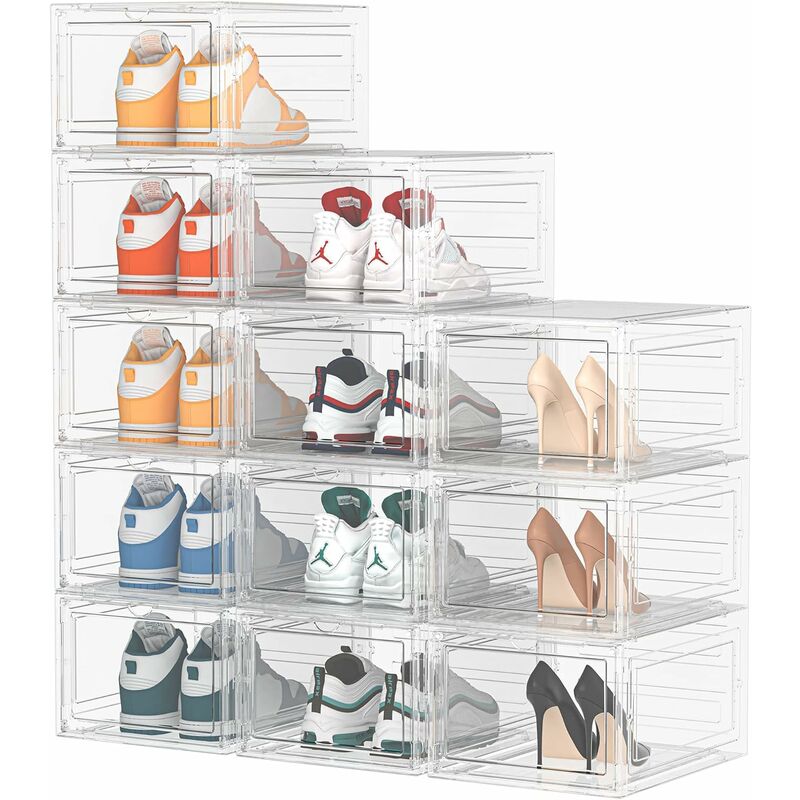Boîtes à Chaussures avec Couvercle Transparent Empilables Boîte de  Rangement 20x
