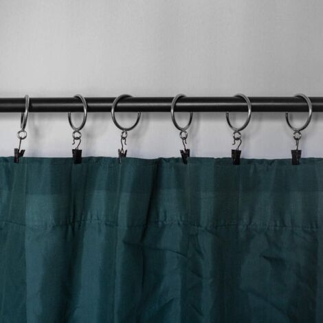 50 Anneaux & Crochets Pour Rideaux Caianwin - Métal Fermé 30 Mm + Crochets Blancs Pliables | Salle De Bain, Cuisine, Douche, Bureau - 5