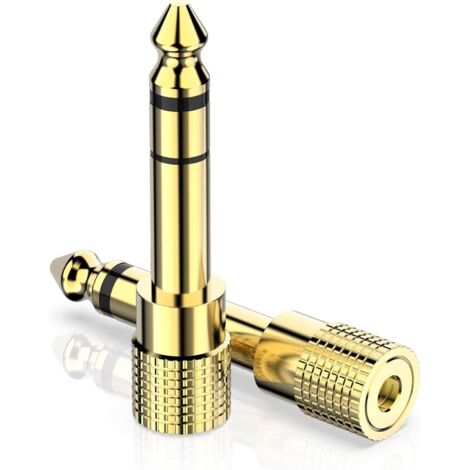 2 Adaptateurs Jack 6.5 Mm Mâle Vers 3.5 Mm Femelle – Pour Casque, Guitare, Piano, Microphone – Qualité Audio Haute Définition