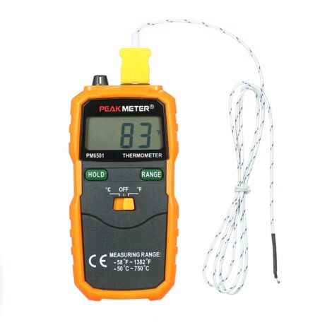 PEAKMETER PM6501 Affichage de l'écran LCD K Thermocouple Tempilement de température avec Thermomètre numérique Hold Hold / Logging
