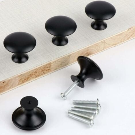 24 Pièces Bouton de Tiroir Noir Mat,Boutons de Placard Rond Bouton de Meubles avec Vis pour Armoire Cuisine Tables Chevet(30mm) MINKUROW