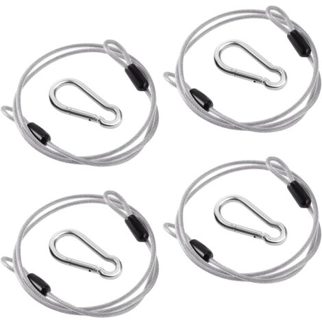Lot De 10 Attaches En Acier Inoxydable 40 Cm + 4 Mousquetons – Sécurité Pour Appareil Photo, Vélo, Etc.