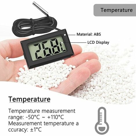 4€30 sur Mini thermomètre LCD numérique intégré hygromètre indicateur de  température intérieur - Noir - Station météo thermomètre pluviomètre -  Achat & prix