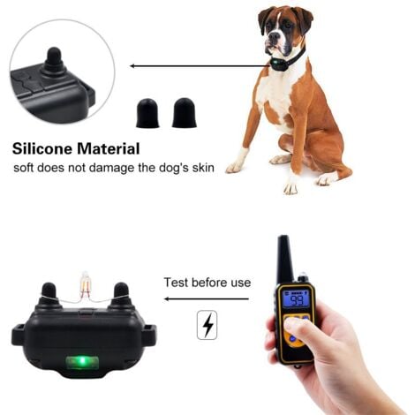 Collier de Dressage pour Chiens Rechargeable, Portée de 800m, avec Mode Vibration, Son, Choc Statique et Lumière, IPX67 Résistant à L’Eau, Adapté Aux Chiens de Petites et Moyennes Tailles,(1 collier p