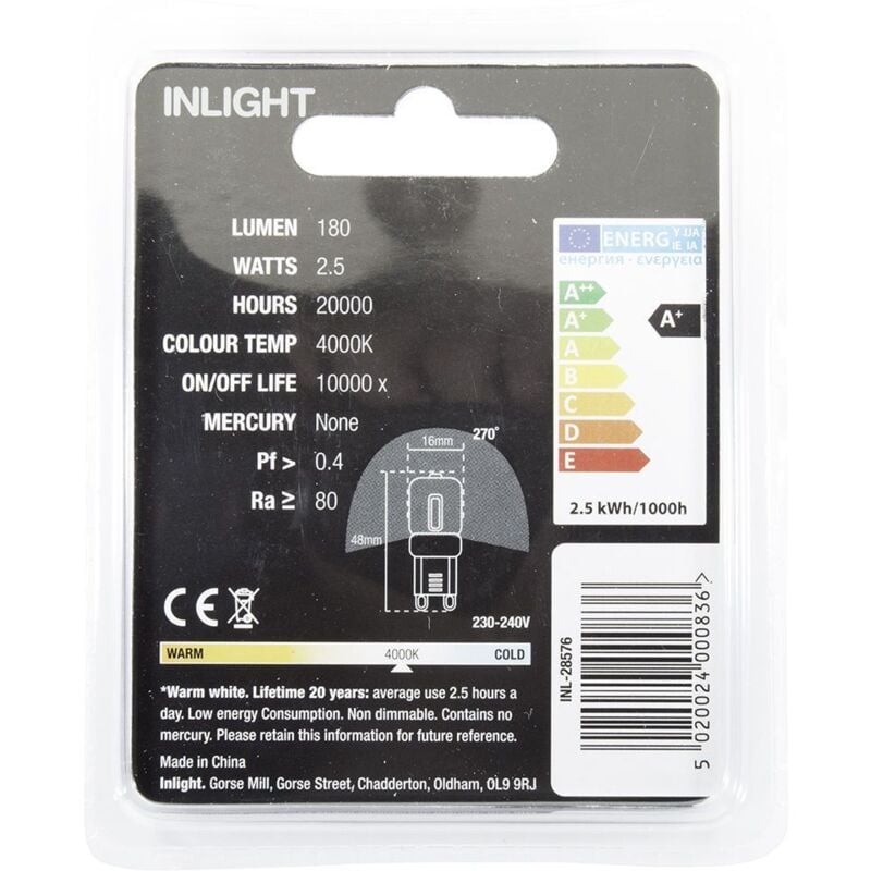 Inlight 2.5 w store led g9