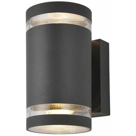 Litecraft Helo LED Wall Light Outdoor Up & Down Garden IP44 Fitting - Dark Grey (1/5)