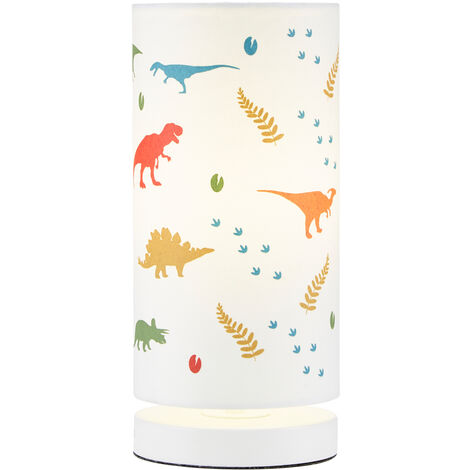 Litecraft Glow Table Lamp With Glow in The Dark Dinosaurs Shade - White (1/5)