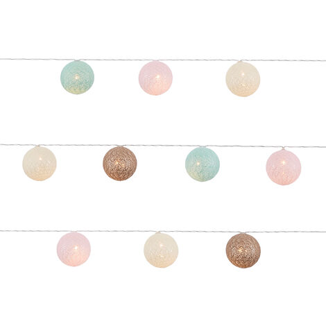 Litecraft Glow Pom Pom String Lights Integrated LED Fittings - Multi Coloured (1/5)