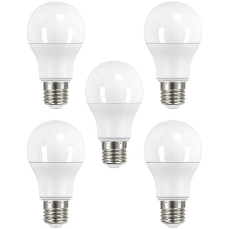 Litecraft Light Bulb 4.9 Watt E27 Edison Screw GLS Cool White LED In White - 5 Pack (1/2)