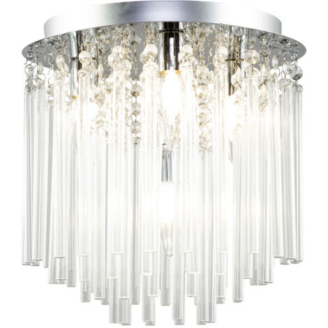 Litecraft Tyre Ceiling Light Bathroom IP44 Rated Flush Mount - Polished Chrome
