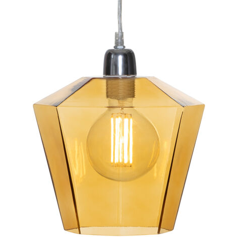 Litecraft Tethys Glass Easy to Fit Lamp Shade Pendant Shade Light Shade- Amber