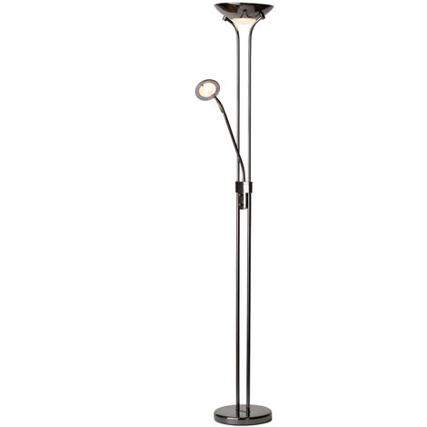Litecraft Mother & Child Floor Lamp 2 Arm With Bulbs - Black Chrome (1/4)