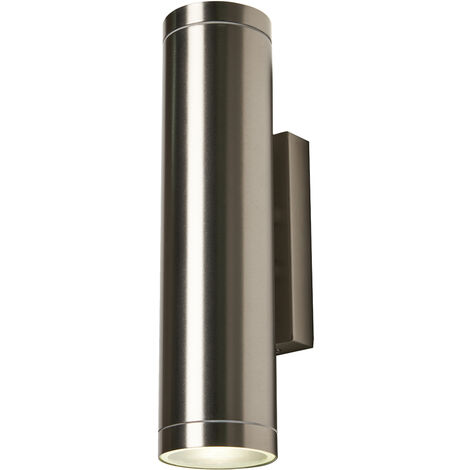 Litecraft Albus Up & Down Wall Light Outdoor IP44 Fitting - Stainless Steel (1/5)