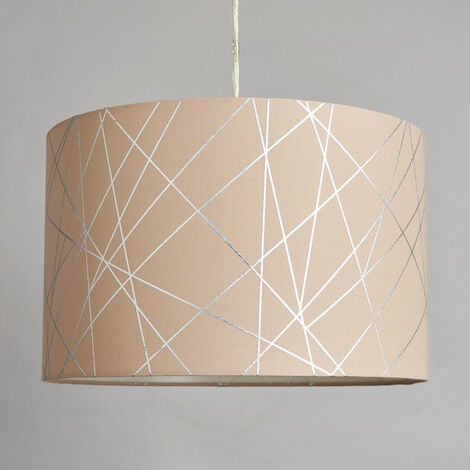 Litecraft Light Shade 30 cm Geometric Easy Fit Lampshade - Mocha, Silver
