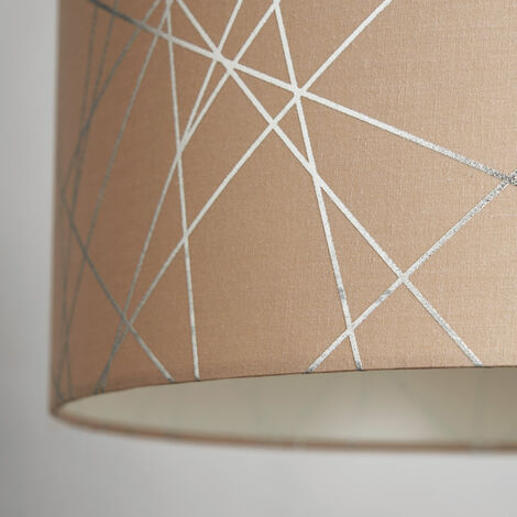 Litecraft Light Shade 30 cm Geometric Easy Fit Lampshade - Mocha, Silver