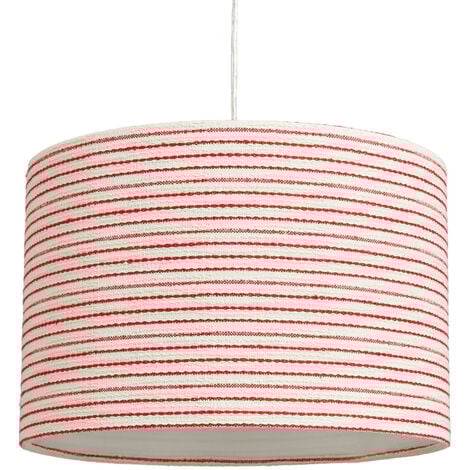 Litecraft Light Shade 30 cm Striped Easy Fit Ceiling Lampshade - Red, White