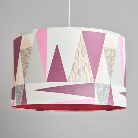 Litecraft Light Shade Scandi 40cm Geometric Easy Fit Lampshade - Multi Coloured