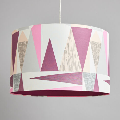 Litecraft Light Shade Scandi 40cm Geometric Easy Fit Lampshade - Multi Coloured