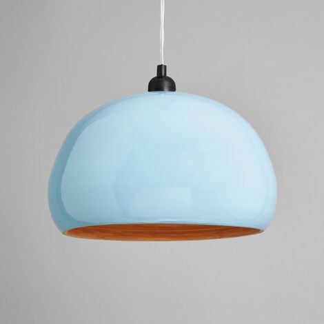 Litecraft Light Shade 30 cm Bamboo Dome Easy Fit Ceiling Lampshade - Duck Egg
