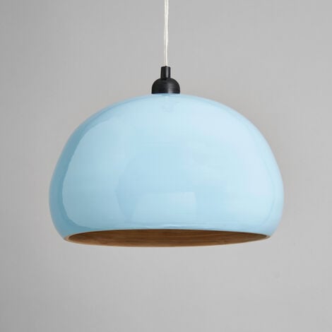 Litecraft Light Shade 30 cm Bamboo Dome Easy Fit Ceiling Lampshade - Duck Egg